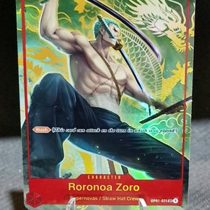 One Piece Proxy-Karte Holo – Roronoa Zoro OP01-025 Charakter Exklusive englische Version zum 1. Jahrestag