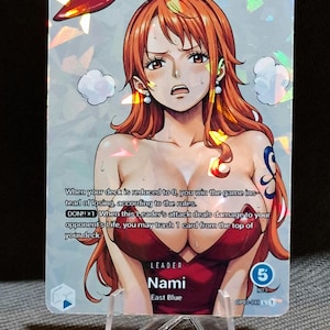 Carte One Piece Holo - Nami Custom Leader OP03-040 Alt Art Nouvelle Holographie "Shatter Glass" Waifu