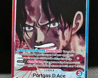 One Piece Proxy Card Leader Holo - Portgas.d.ace OP13-002 Alt Art