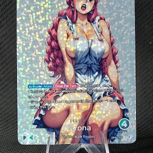 One Piece Karte Holo - Perona Custom Leader OP06-021 Alt Art Neue Holografie "Dot" Waifu