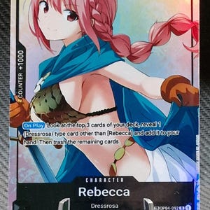 One Piece Proxy Card Holo – Rebecca OP04-092 TR-CN Alternative Kunst Exklusive chinesische ENG-Version
