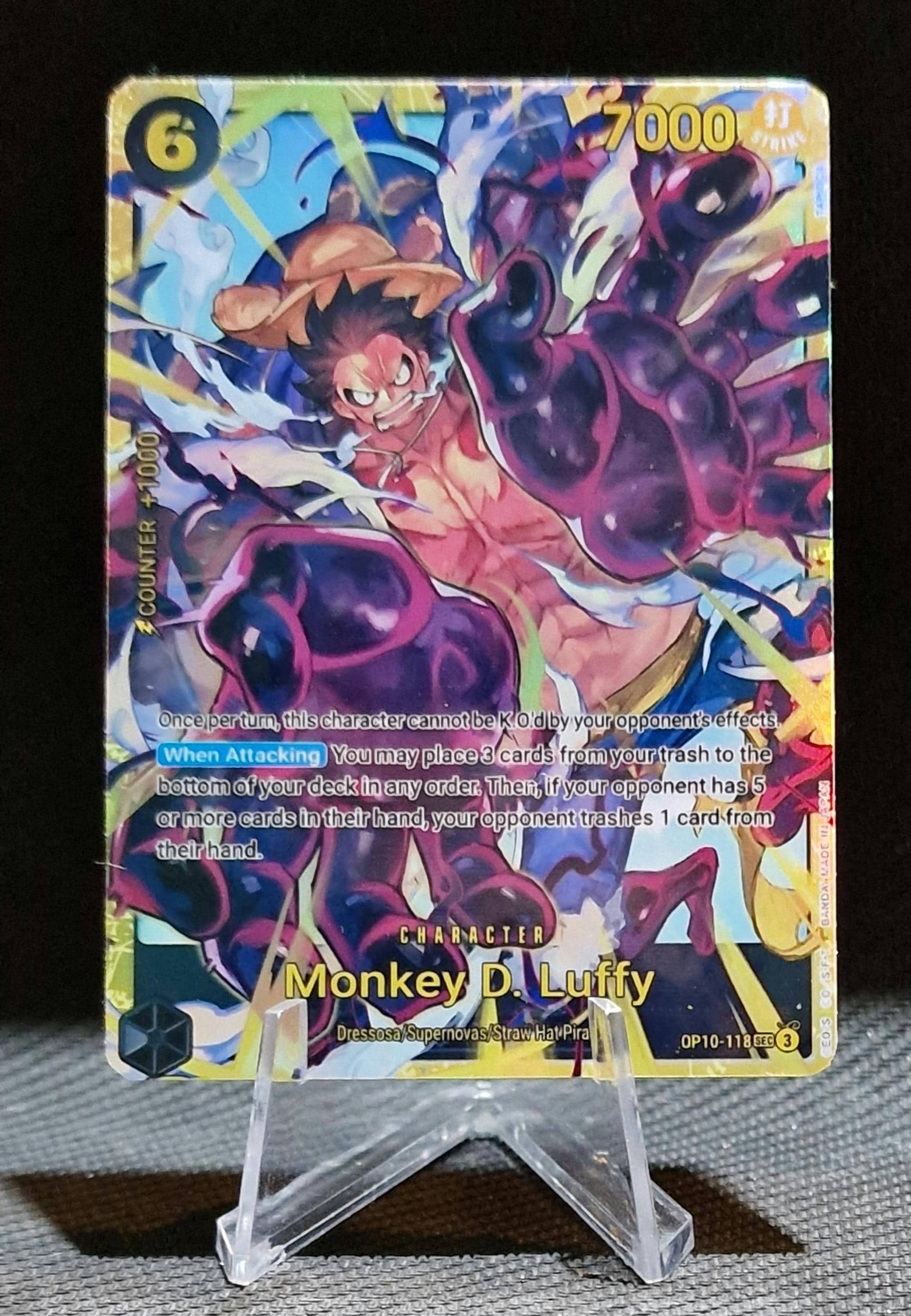LA ONE PIECE カード One Piece Proxy Card Holo - Monkey D. Luffy OP10-118 Character