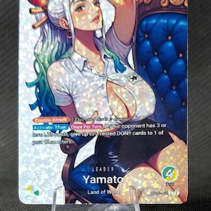 One Piece Karte Holo - Yamato Custom Leader OP06-022 Alt Art Neue Holografie "Dot" Waifu