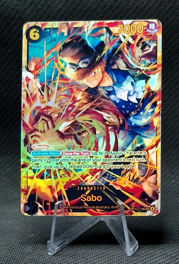 One Piece Proxy Card Holo - Sabo OP13-120 Character SEC - Etsy