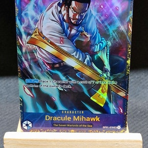 One Piece Stellvertreterkarte Holo – Dracule Mihawk OP01-070 Treasure Cup 2024 Top 8