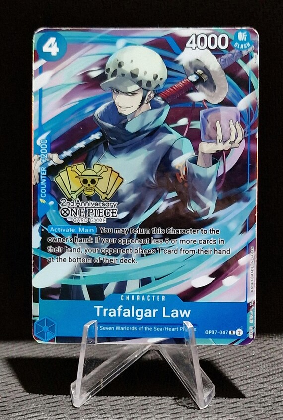 one piece card game trafalgar law Trading Ultra Deck: The Three Captains Super Rare ST10-010 Celebrate the incredible history of the TCG hobby by adding this Trafalgar Law 2024 One Piece 500 Years in the Future Treasure Rare #ST10 One Piece Character Custom Card