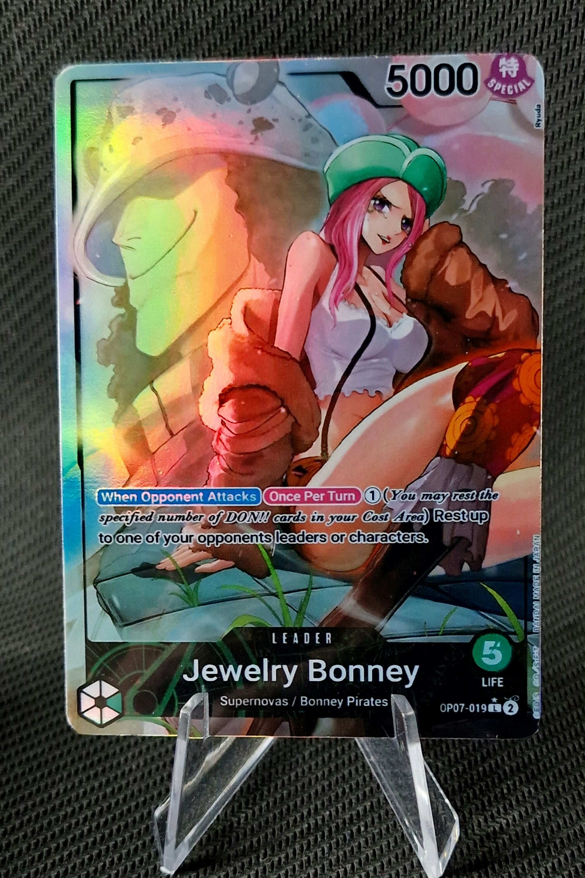 One Piece Proxy Card Holo - Jewelry Bonney Leader OP07-019