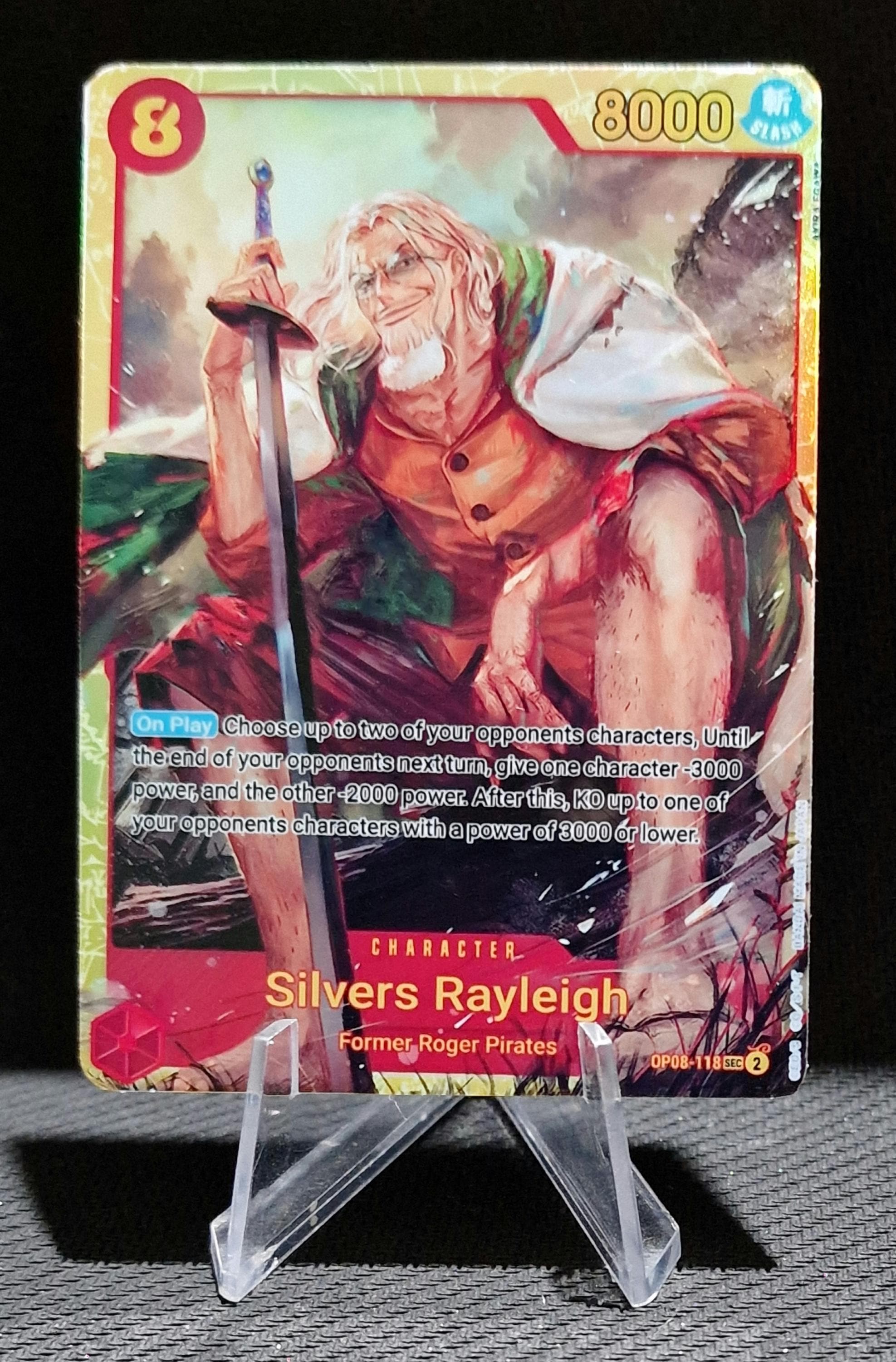 One Piece Proxy Card Holo - Silvers Rayleigh OP08-118 Character 