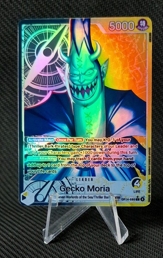 One Piece Proxy Card Leader Holo - Gecko Moria OP14-080 Alt Art - Etsy