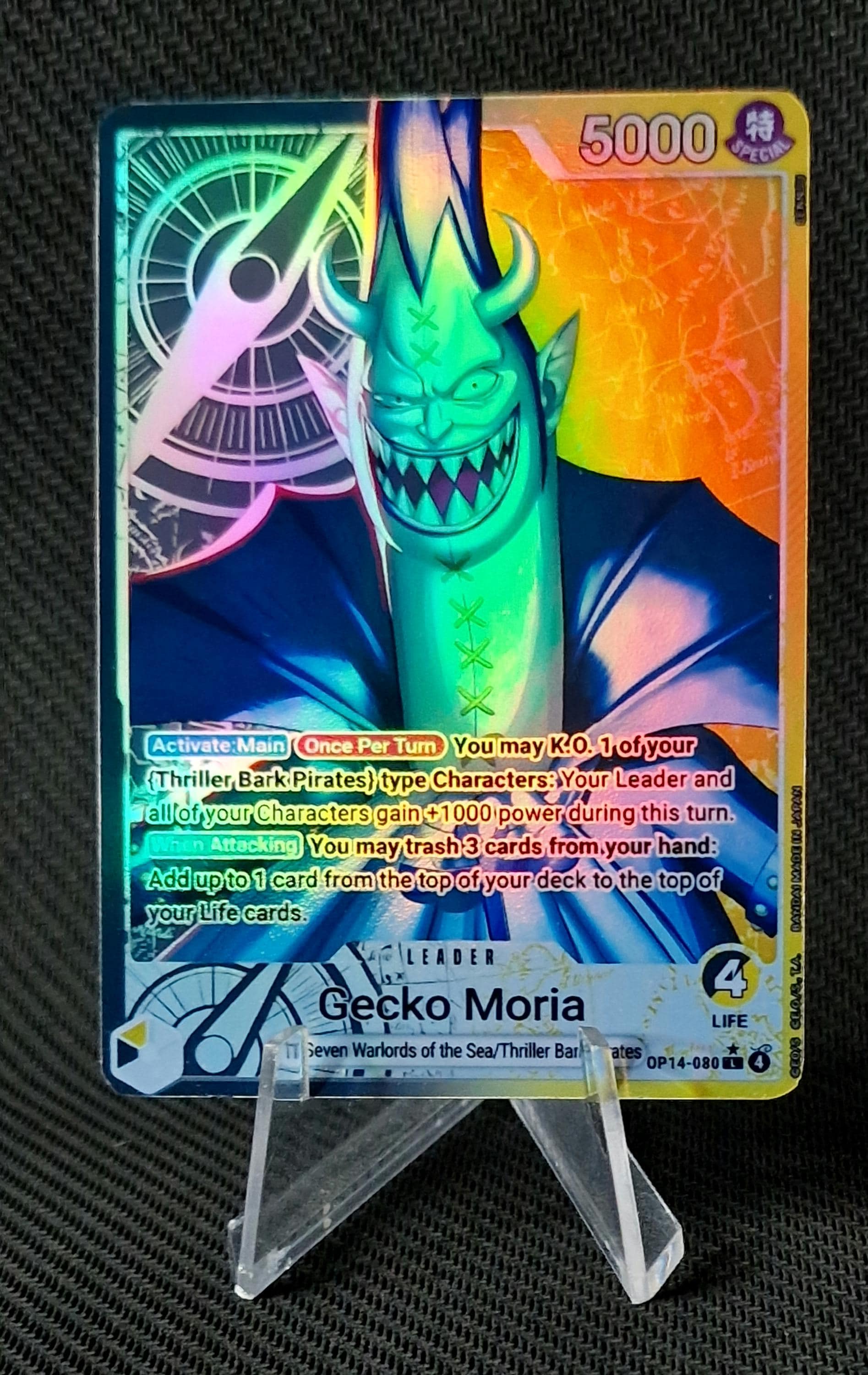 One Piece Proxy Card Leader Holo - Gecko Moria OP14-080 Alt Art - Etsy