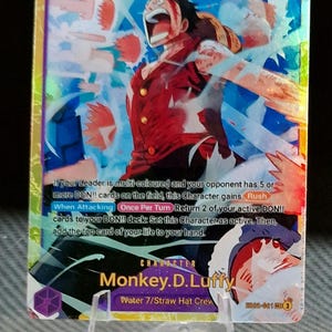 Tarjeta proxy holográfica de One Piece - Personaje Monkey.D.Luffy EB02-061