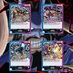 One Piece Leader jeu de cartes personnalisé kaido roi reine grande maman katakuri jarrets barbe blanche vivi Rebecca