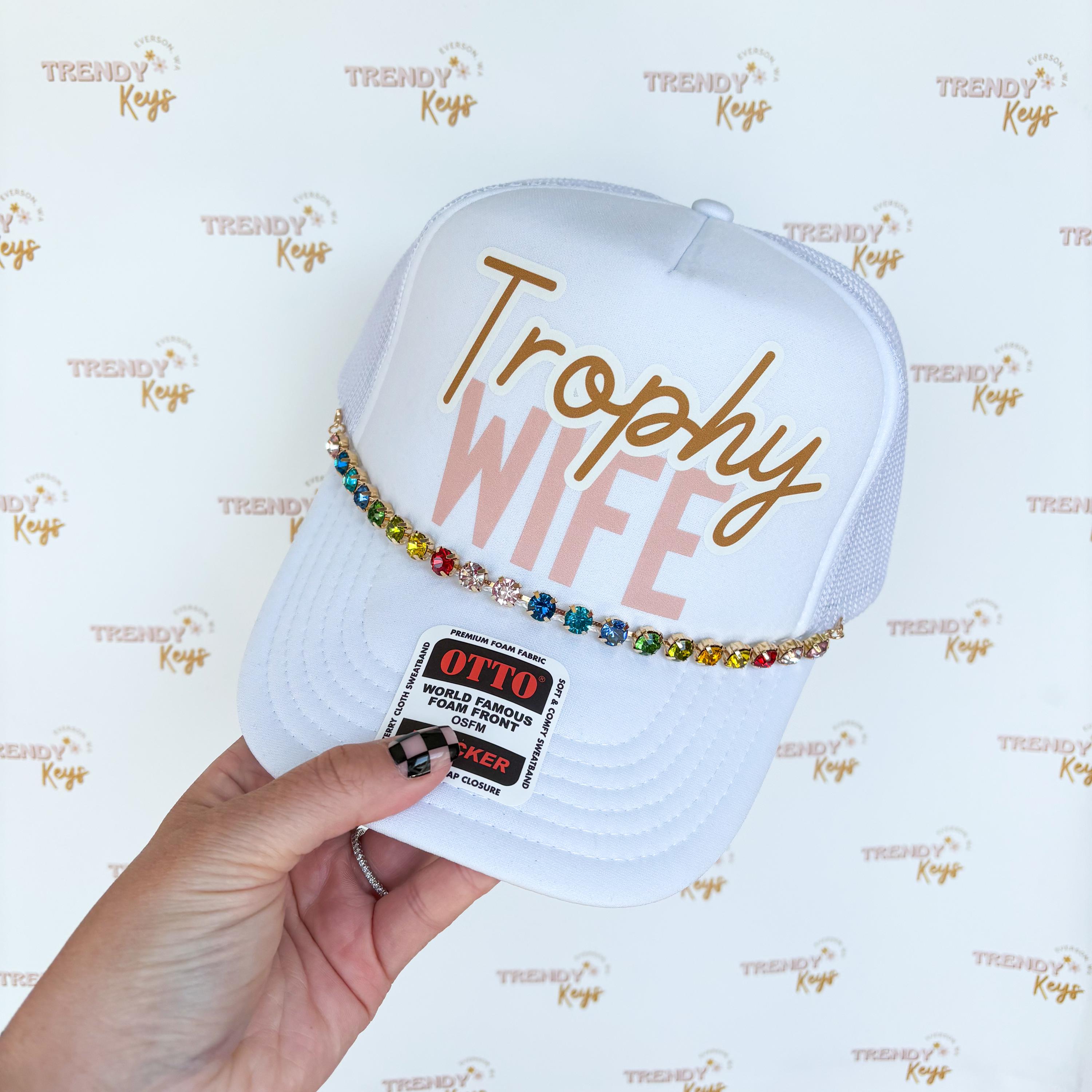 trophy wife embroidered dress Personalized Apron Embroidered Trophy Wife Design Add a Name main image 1