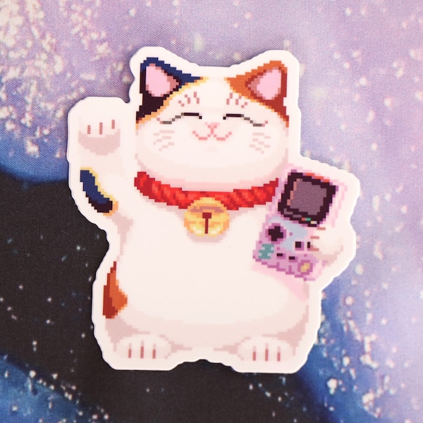 Lucky Gamer Boy Cat | Vinyl Sticker