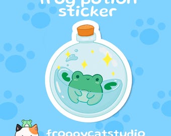 Frog Potion Sticker | Vinyl Decal, Laptop, Water Bottle