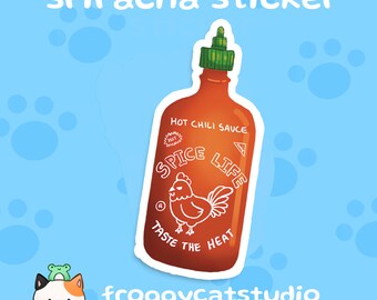 Sriracha Sticker | Glossy Vinyl Asian Food Decal