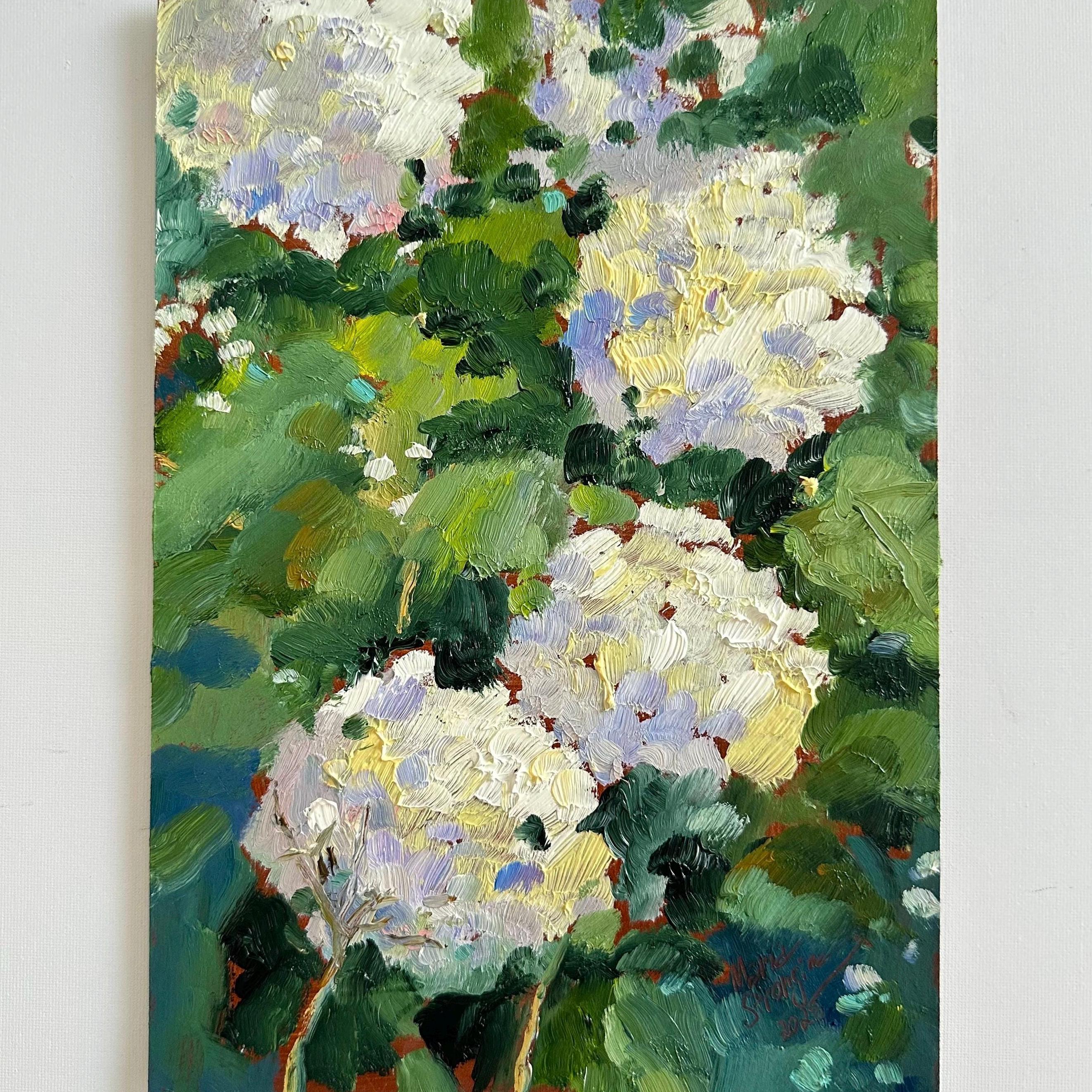 Hydrangea Impressionst Oil Painting: Garden Floral Art, 8x12 - Etsy
