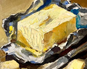 Irish Butter Original Oil Painting: Impasto Kitchen Still Life