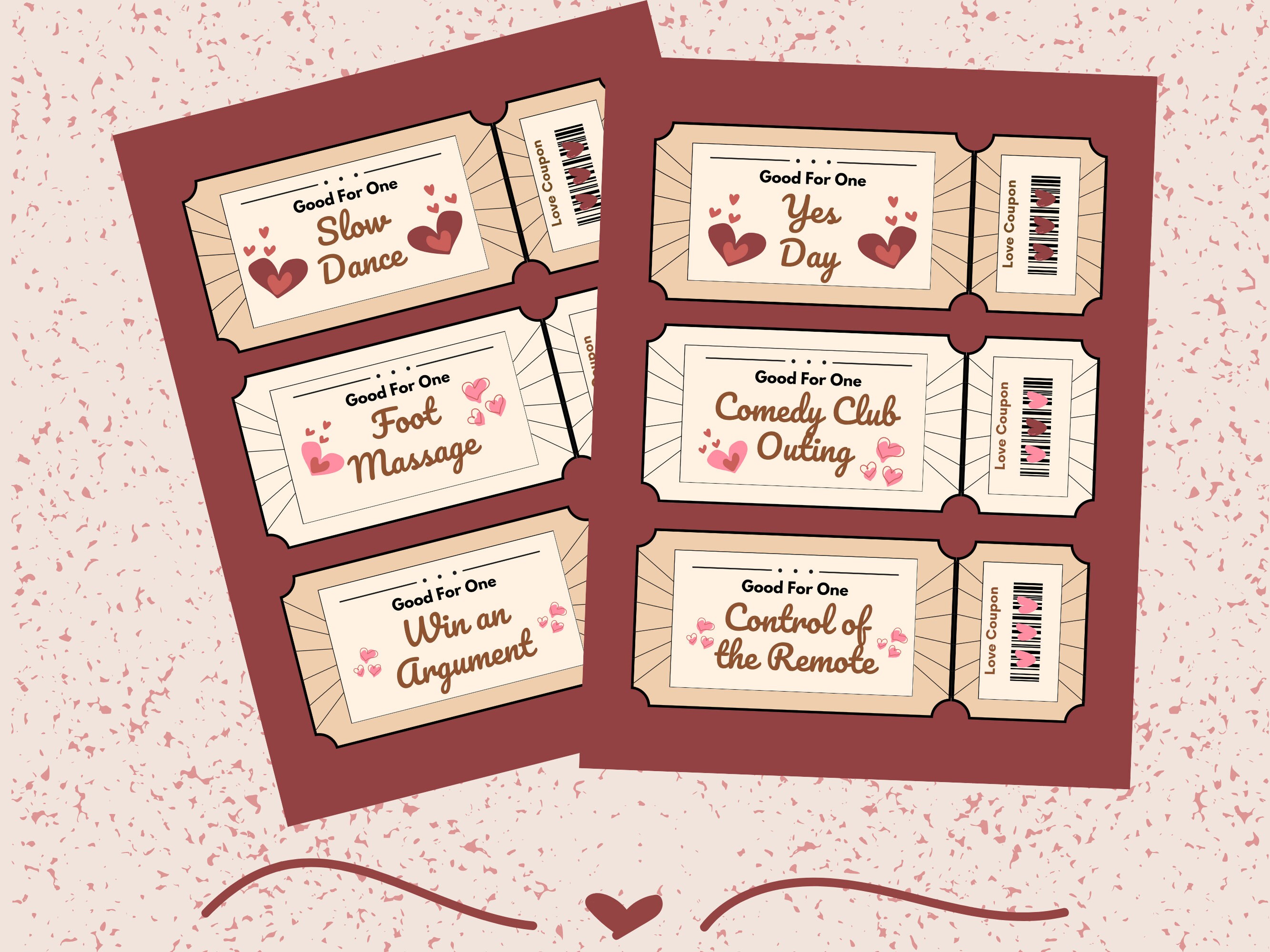 Printable Love Coupon Gift Printable Valentines Day Coupon Book Date ...