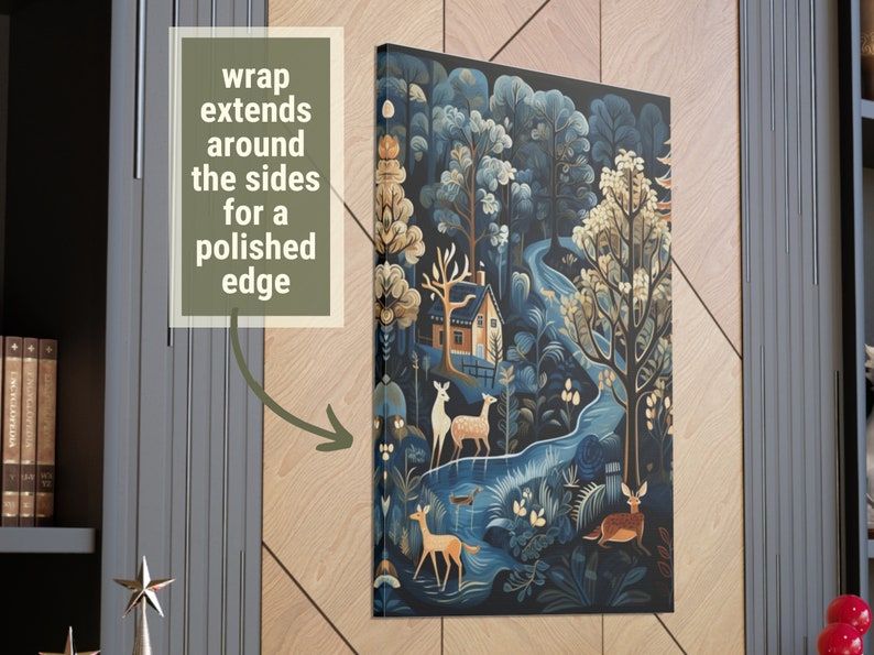 Forestcore Decor Canvas Long Narrow Wall Art Tall Narrow Art Canvas