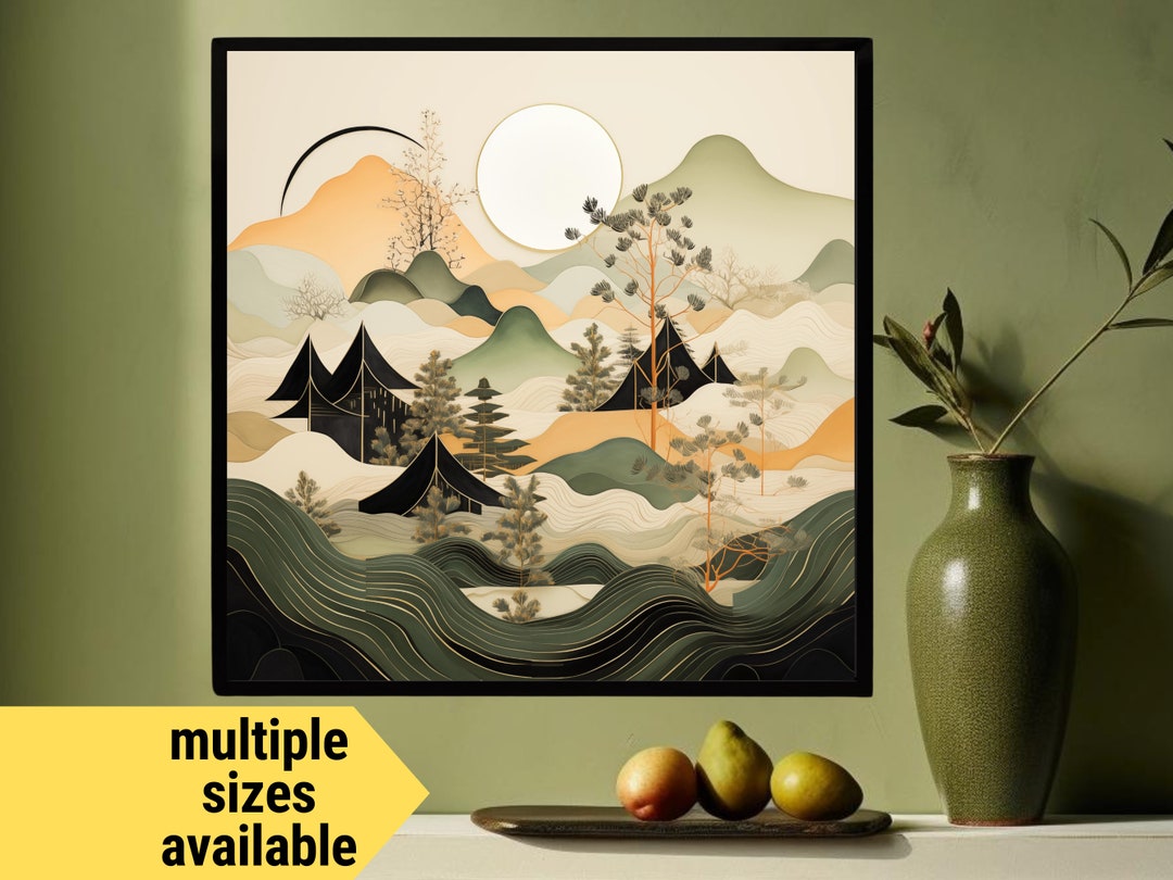 Japandi Wall Art Print Japanese Inspired Gifts Japandi Artwork Japanese