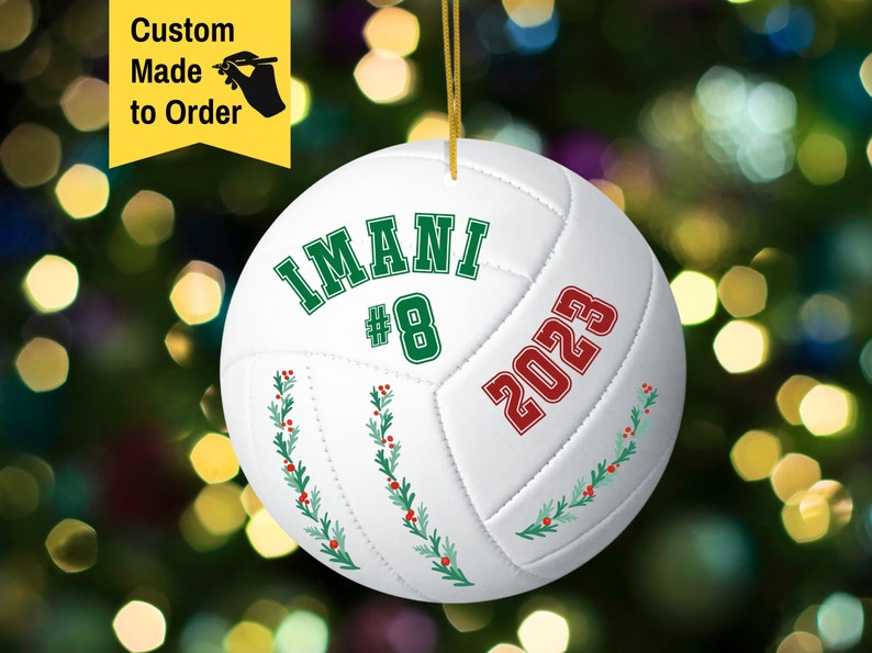 Volleyball Ornament Personalized, Volleyball Christmas Ornament, Sports