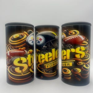 Pittsburgh Steelers Can Cooler Koozie: 4-in-1 Stainless Steel Tumbler