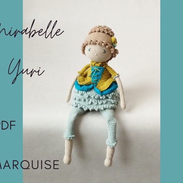 PDF pattern Marquise crochet doll, 34 cm, tutu skirt jacket