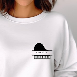 Piano Lover Custom Pocket Sweatshirt, Pianist Shirt, Piano Girl, Music Teacher Sweater, Pianist Shirt, Musician Gift, Music Lovers Gift