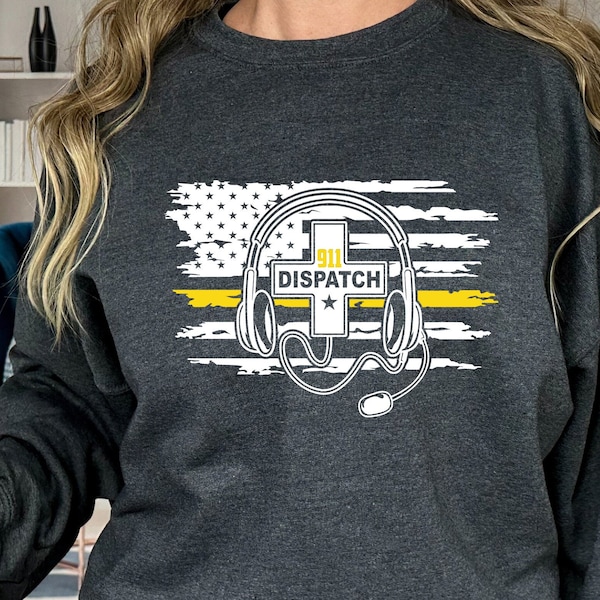 Dispatcher Sweatshirt, 911 Dispatcher Shirt, 911 Dispatch Gift, Dispatch Nurse Sweater, Dispatch with USA Flag, 911 Dispatch T Shirt