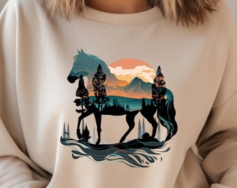 Horse Sweatshirt, Horse Lover Gift, Cute Horse Shirt, Cute Horse Tshirt, Horse Mom Sweater, Horse Gift, Horse Rider Gift