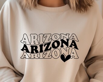 Arizona State Sweatshirt, Cute Arizona Shirt, Arizona State Gift, Heart Arizona State Sweater, Arizona Lover Tee, Gift For Men or Woman