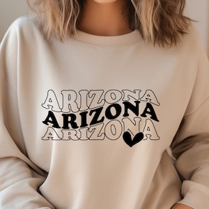 Arizona State Sweatshirt, Cute Arizona Shirt, Arizona State Gift, Heart Arizona State Sweater, Arizona Lover Tee, Gift For Men or Woman