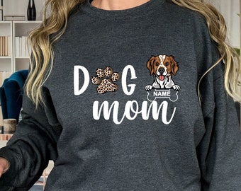 Brittany Spaniel Personalized Sweatshirt, Custom Dog Mom Sweatshirt, Gift for Mom, Brittany Spaniel Mom Sweater, Dog Lover , House Dogs