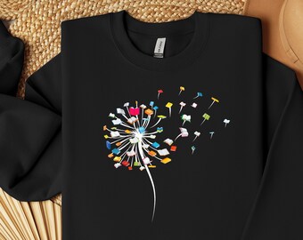 Dandelion Books Sweatshirt,  Cute Floral Book Shirt,  Bookish Gift,  Librarian Hoodie, Book Lover Gift