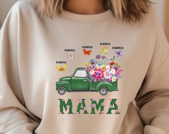 Custom Mama Butterfly Sweatshirt, Gift for Mother, Gift for Mama, Personalized Mothers Day Gift for Mama, Shirt with Grandkids Names