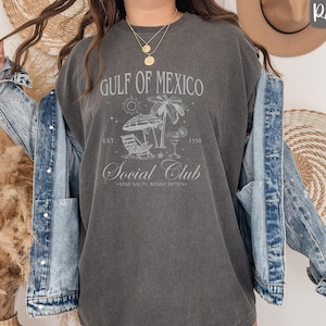 Chemise Comfort Colors® Golfe du Mexique, T-shirt carte patriotique, T-shirt American Pride, Chemise unisexe Gulf Coast, T-shirt graphique Coastal Vibe
