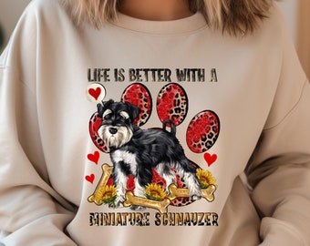 Schnauzer Personalized Sweatshirt, Custom Dog Mom Sweatshirt, Gift for Mom, Schnauzer Mom Sweater, Dog Lover Sweatshirt, Schnauzer Dad Gift