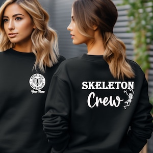 Personalized Skeleton Crew Radiology Sweatshirt, X-Ray Rad Tech Shirt, Double Sided Radiologic Technologist Sweater, Radiology Gift Tee