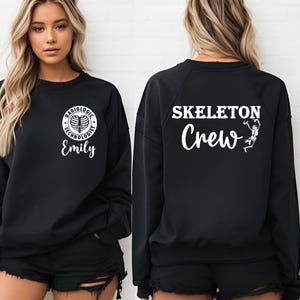 Personalized Skeleton Crew Radiology Sweatshirt, X-Ray Rad Tech Shirt, Double Sided Radiologic Technologist Sweater, Radiology Gift Tee