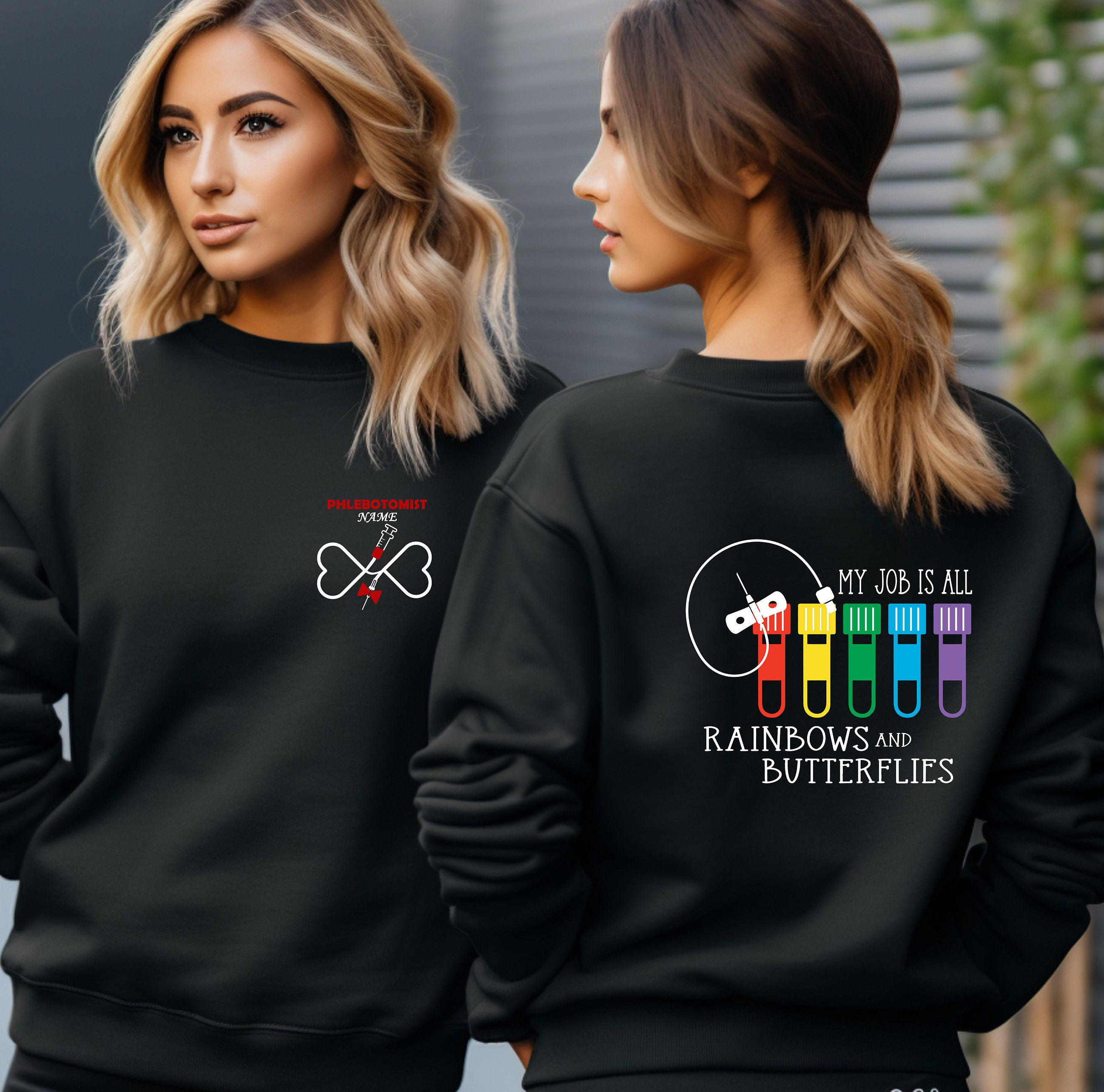 Personalized Phlebotomist Double Sided Sweatshirt, Custom Medical Sweater, Phlebotomy Tech Shirt, Gift For New Phlebotomist, Phlebotomy Tee
