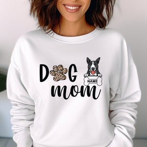Bull Terrier Personalized Sweatshirt, Custom Dog Mom Sweatshirt, Gift for Mom, Bull Terrier Mom Sweater, Dog Lover , House Dogs Sweater