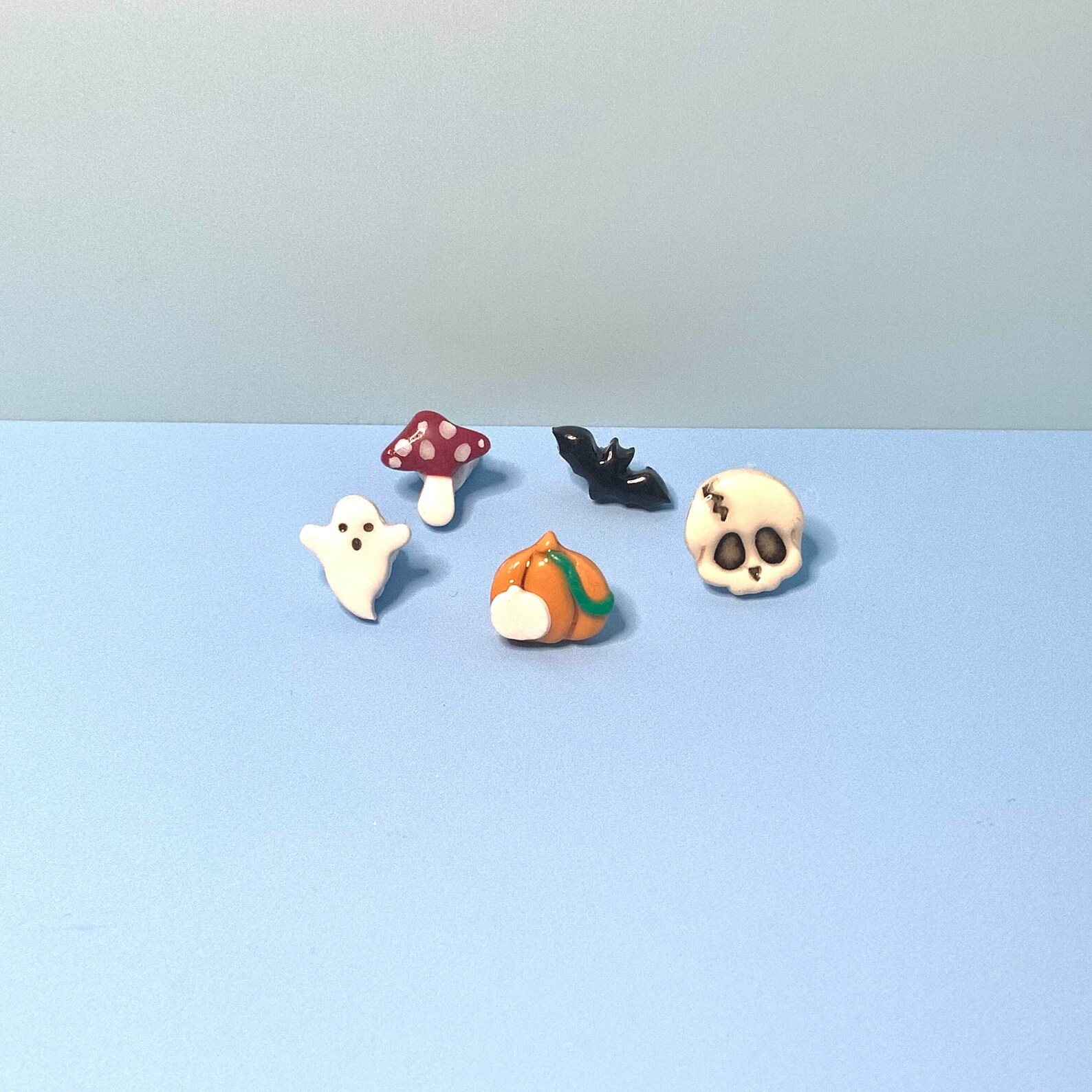 Halloween Pin Set | Handmade Clay Pins | Cute Pumpkin, Bat, Ghost ...