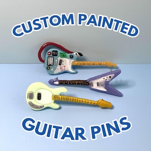 Custom Guitar Pin | Handmade Clay Pins | One-of-a-kind guitar replica pins