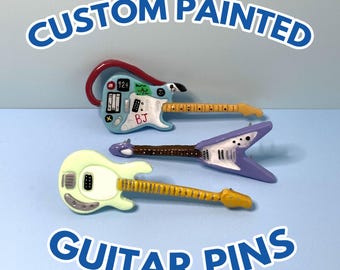 Custom Guitar Pin | Handmade Clay Pins | One-of-a-kind guitar replica pins