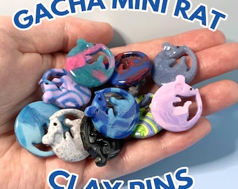 Gacha Mini Rat Pin | Handmade Clay Pins | Random mystery rat pin!