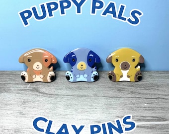 Puppy Pins | Handmade Clay Pins | Cute blue heeler, Australian cattle dog pins
