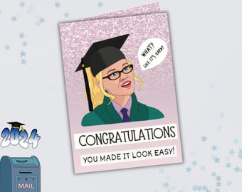 Graduation Card | "Like it's hard?" | HD QUALITY | greeting card + envelope | makes a great gift !