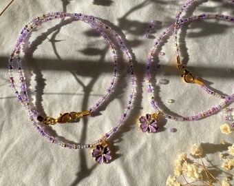 Lila blomma halsband