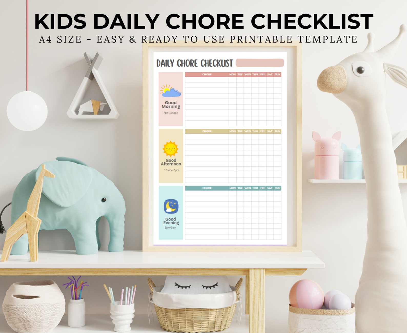 Daily Kids Chore Tracker Habit Tracker for Kids 2024 Chore Chart for ...